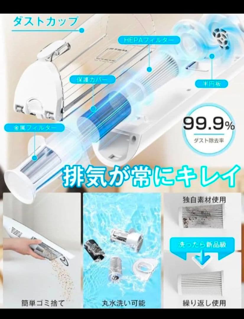掃除機 コードレス 55KPa超強力吸引&自立式&LEDライト付き　新品・未使用