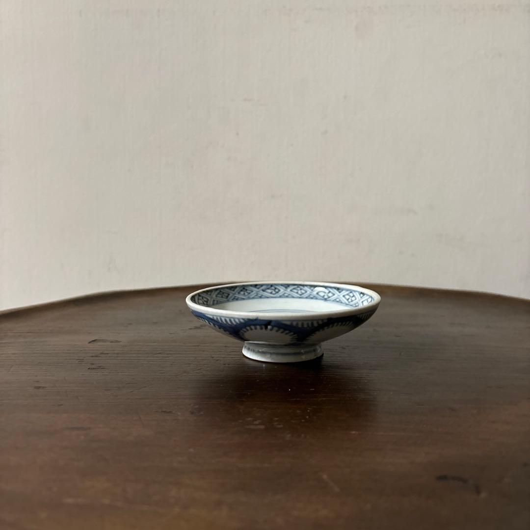 古伊万里　染付雪輪紋の図　蓋茶碗　④検:柳宗悦　民藝　青山二郎　白洲正子　李朝