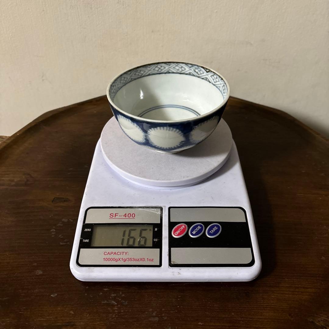 古伊万里　染付雪輪紋の図　蓋茶碗　④検:柳宗悦　民藝　青山二郎　白洲正子　李朝