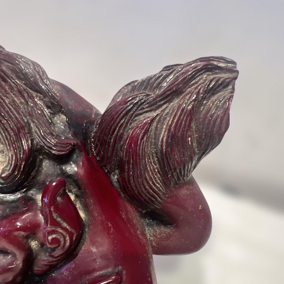 玉乗りシーサー　獅子　魔よけ　玉乗り獅子置物 開運 魔除け 縁起物 骨董品　沖縄