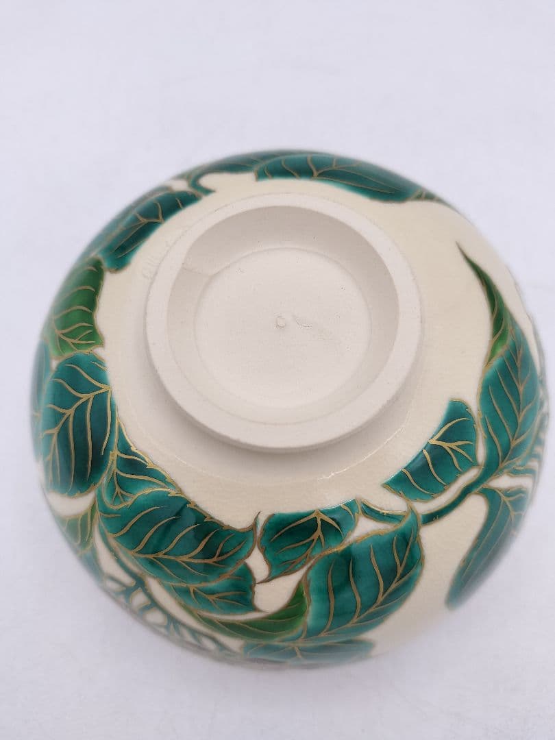 d018 茶碗 色絵 額紫陽花画 清閑寺窯 杉田祥平 木箱 茶道具 古物