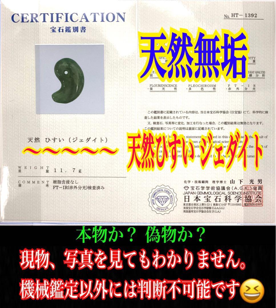 ✳糸魚川青緑コン沢翡翠　吉祥文様*白雪輪入り　一生物　鑑定機関鑑別書付　御守りに