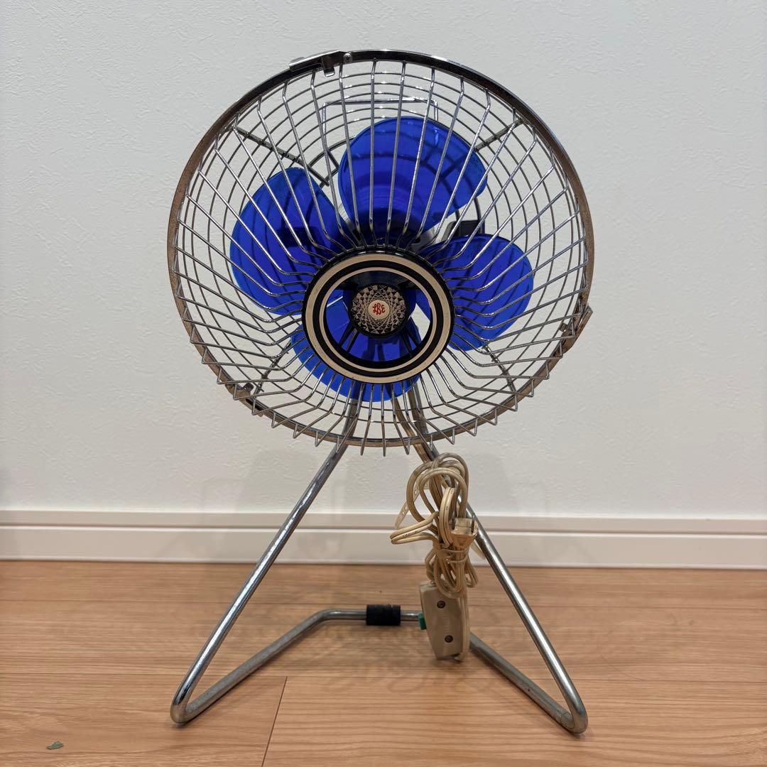 美品 昭和レトロ L.B FAN ミニ扇風機 UP-OS 卓上 羽根径20cm