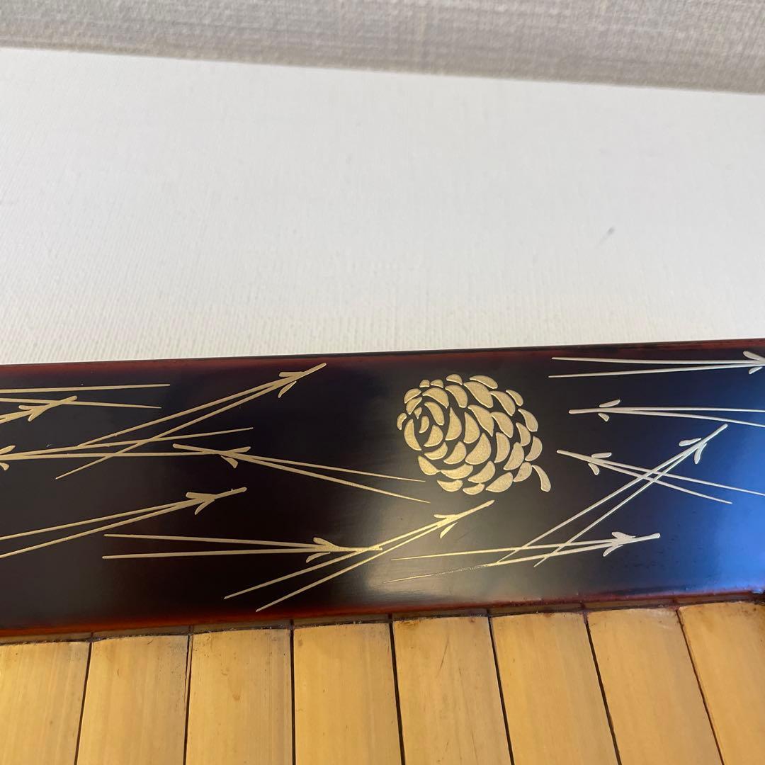 中村宗悦　四方盆　松葉蒔絵　茶道具