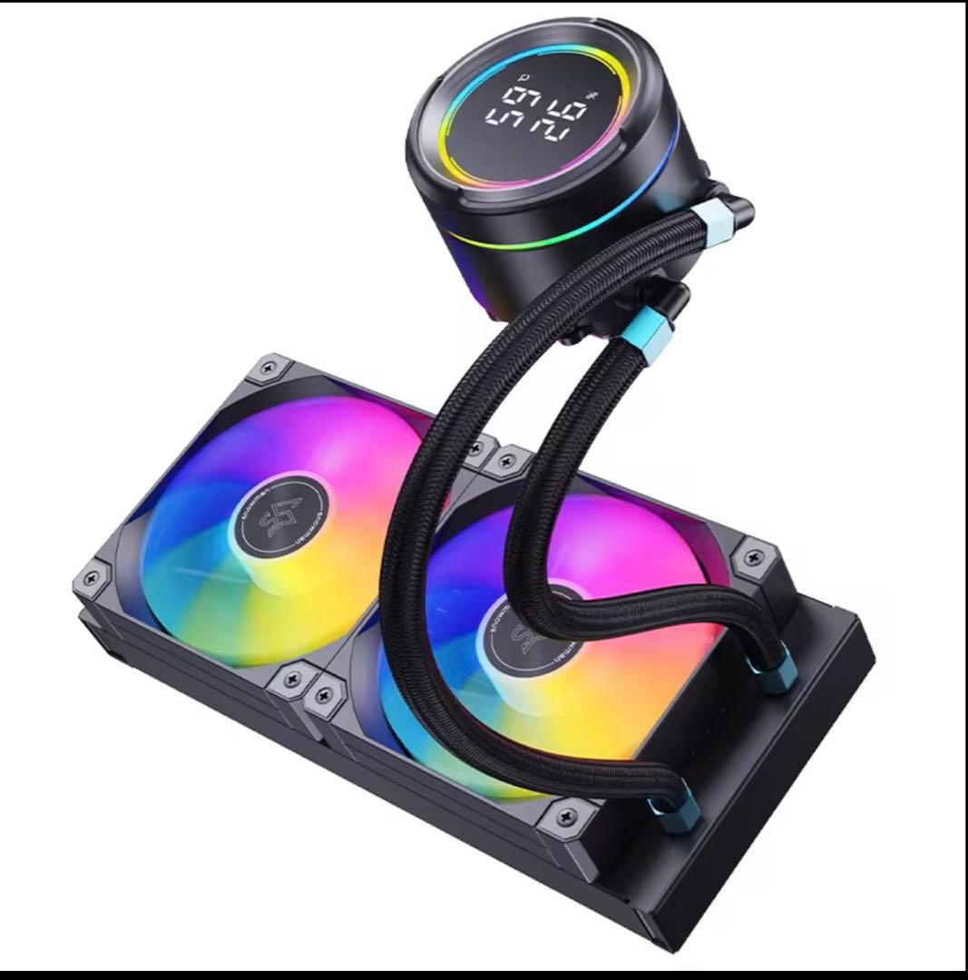 ARGB簡易水冷クーラー 27mmラジエーター 液晶ディスプレイ付き 240mm