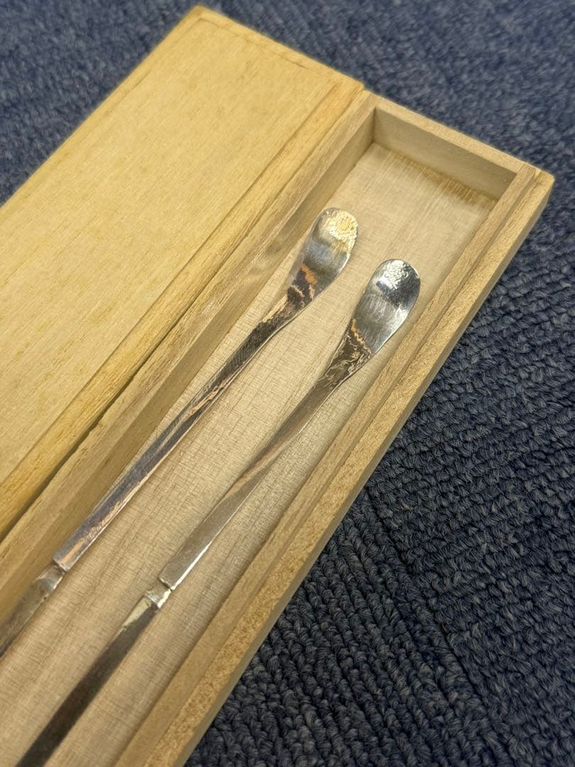 遺品整理 骨董品 純銀製 茶杓 2本 約25g