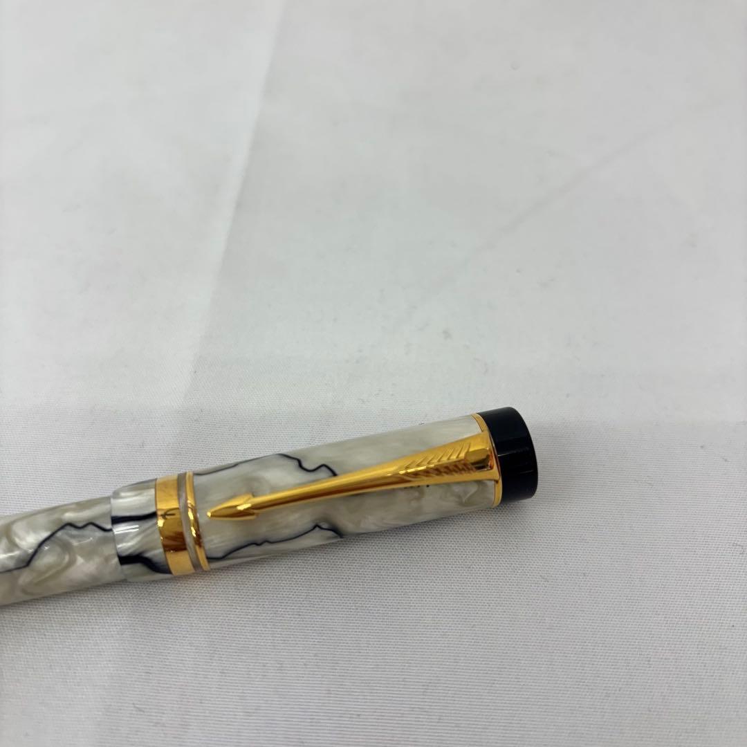 パーカー パールホワイト マーブル模様 万年筆 18K 750