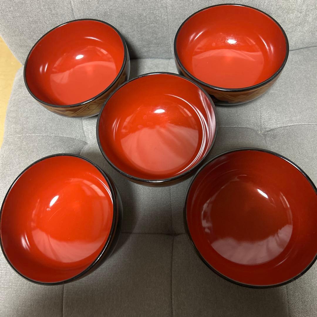 漆器 秀衡塗 大きいお椀 どんぶり 昭和レトロ 断捨離