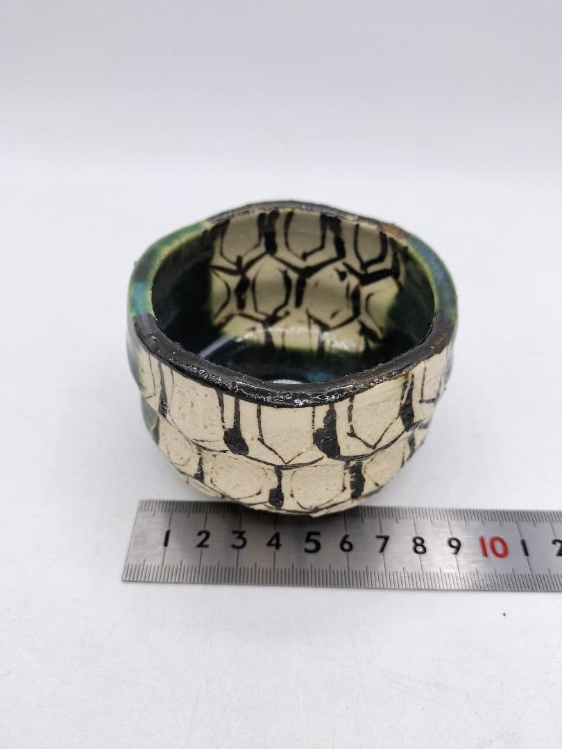 d007 織部 小鉢 向付　5客 清水焼 紙箱 茶道具 古物