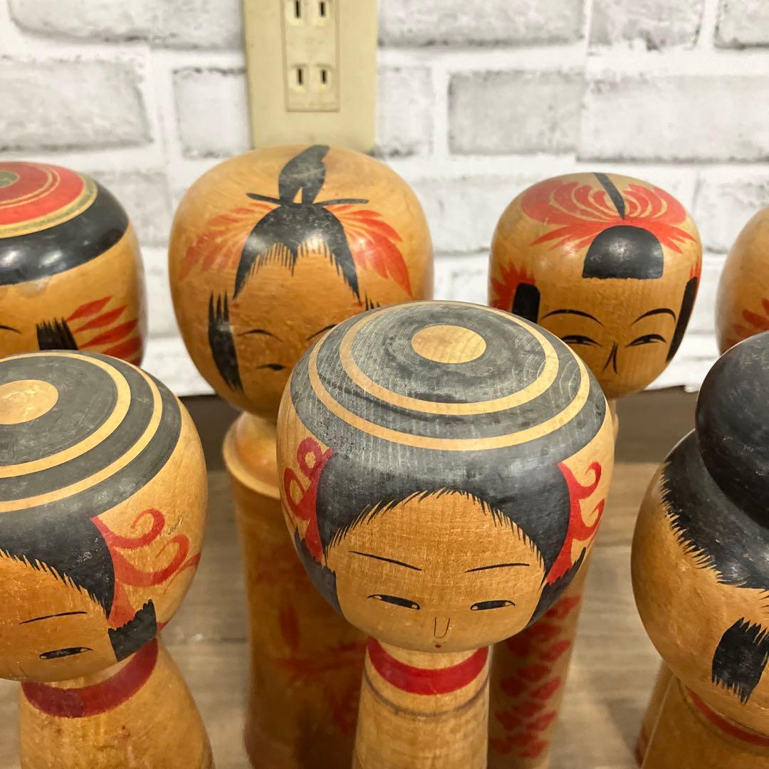 D-3 【昭和レトロ】伝統こけし 創作こけし まとめ売り 17本セット 作家物