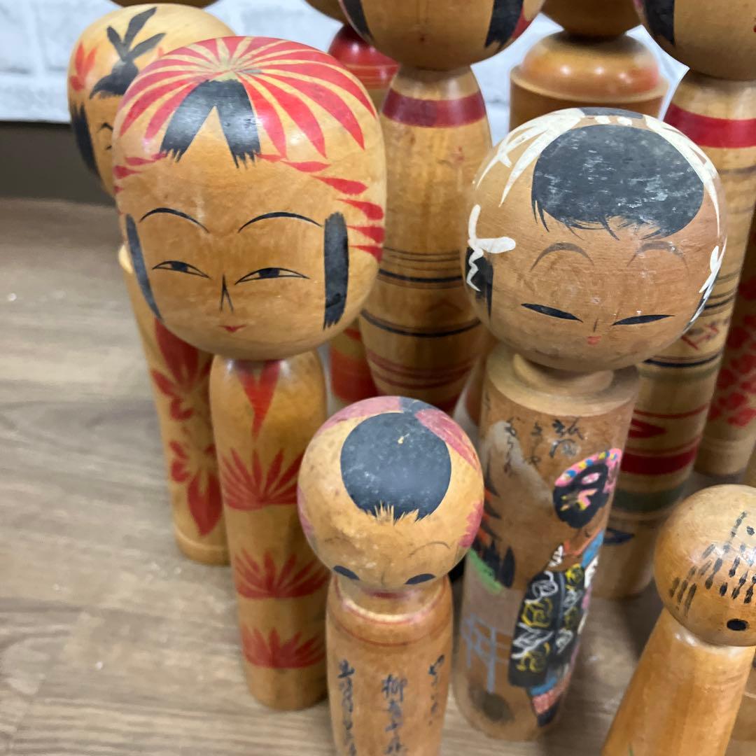 D-3 【昭和レトロ】伝統こけし 創作こけし まとめ売り 17本セット 作家物