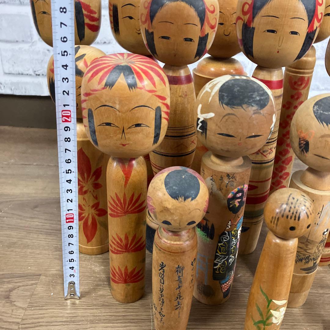 D-3 【昭和レトロ】伝統こけし 創作こけし まとめ売り 17本セット 作家物