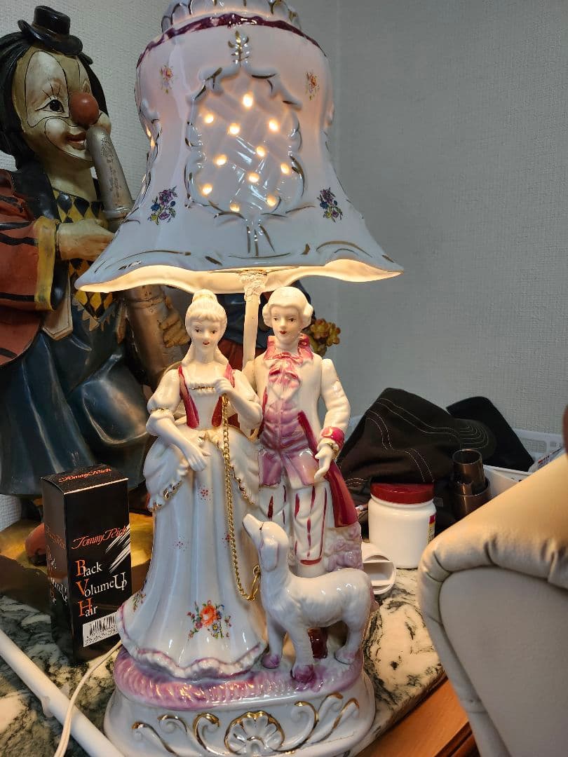 陶器製フィギュアランプ