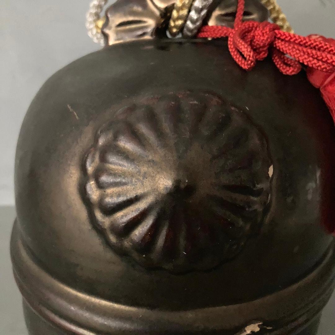 【特大】招福鈴　菊の御紋　陶器製　金銀紐　開運　縁起物　貴重