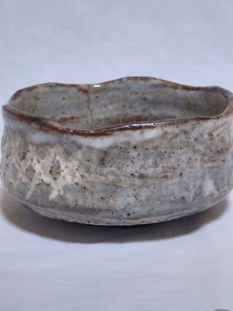 時代物　茶道具　美濃焼　鼠志野　平茶碗