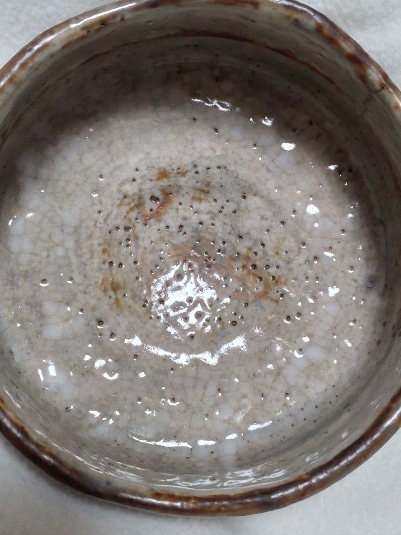 時代物　茶道具　美濃焼　鼠志野　平茶碗