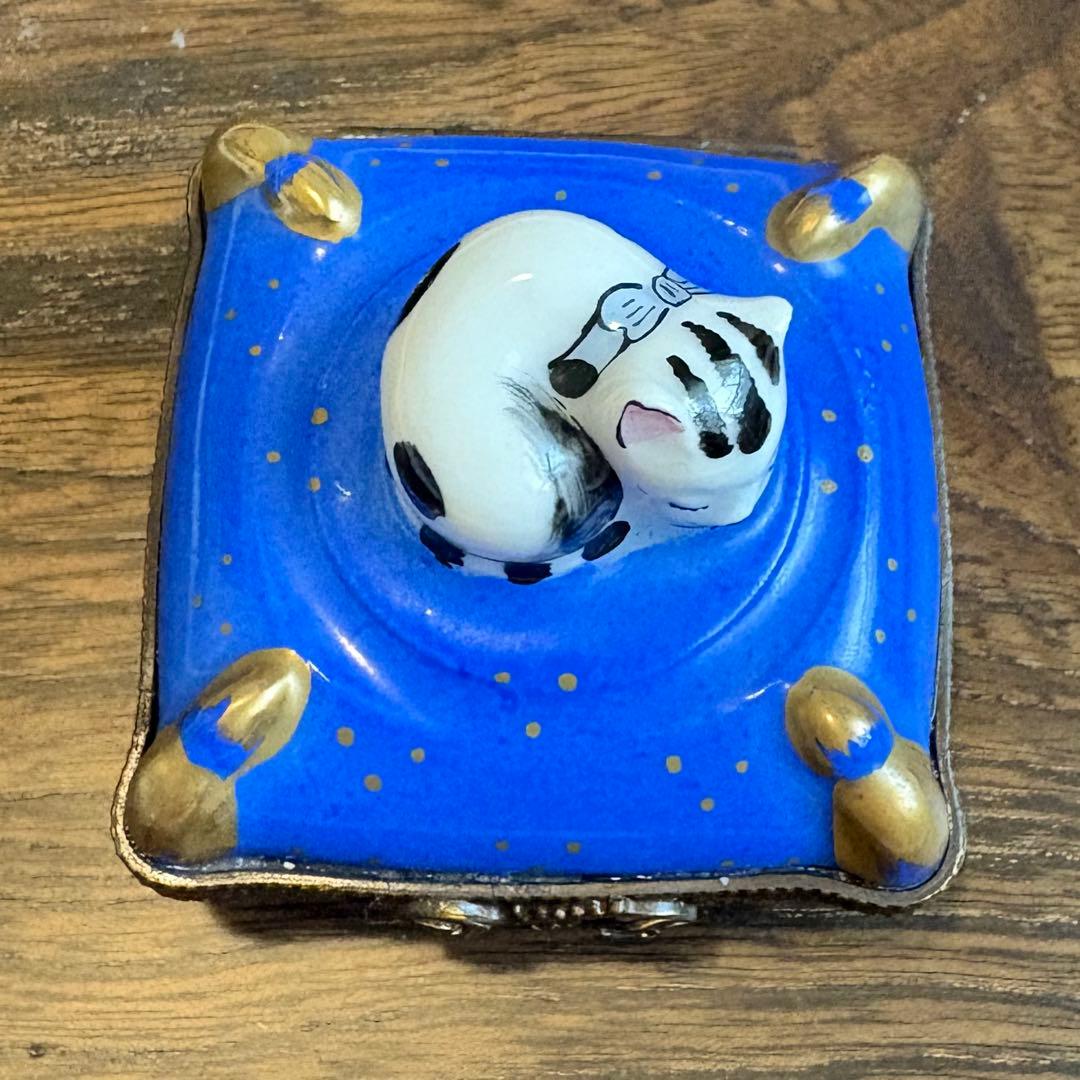 限定生産 リモージュボックス 猫 ボンボニエールフランス製 ねずみ