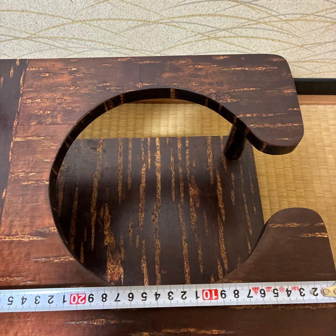 木製ダークブラウンテーブル（穴付き）