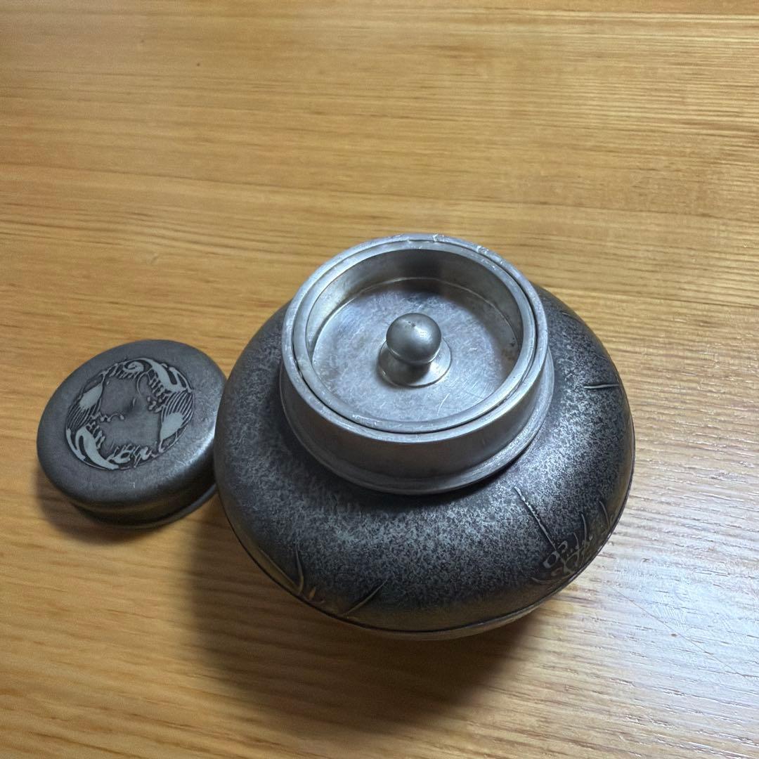 製 茶器 煎茶道具の錫製茶壷 乾茂號造