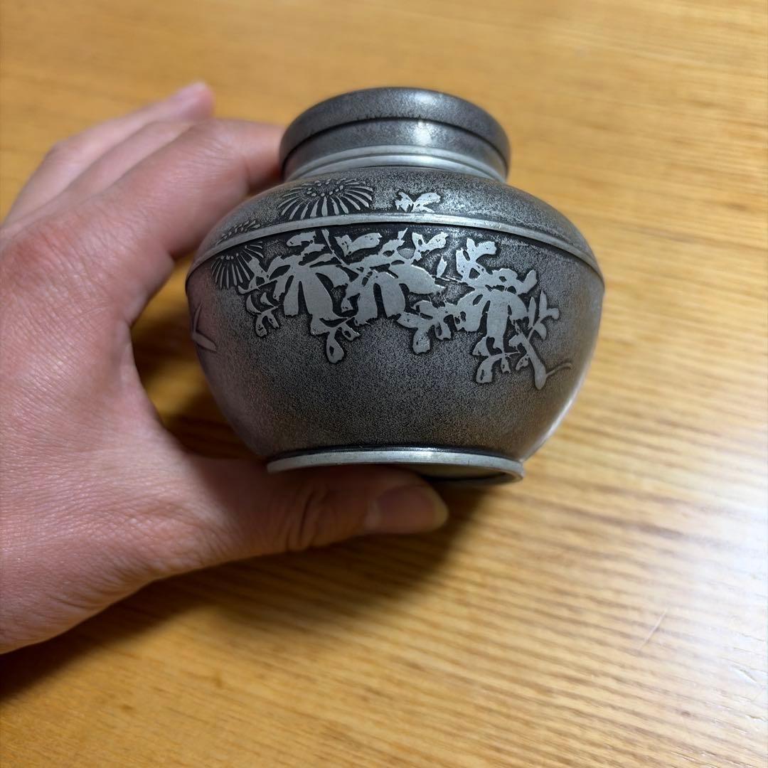 製 茶器 煎茶道具の錫製茶壷 乾茂號造