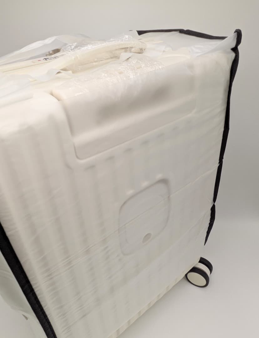 【新品・機内持込可】多機能スーツケース Sサイズ フロントオープン 白