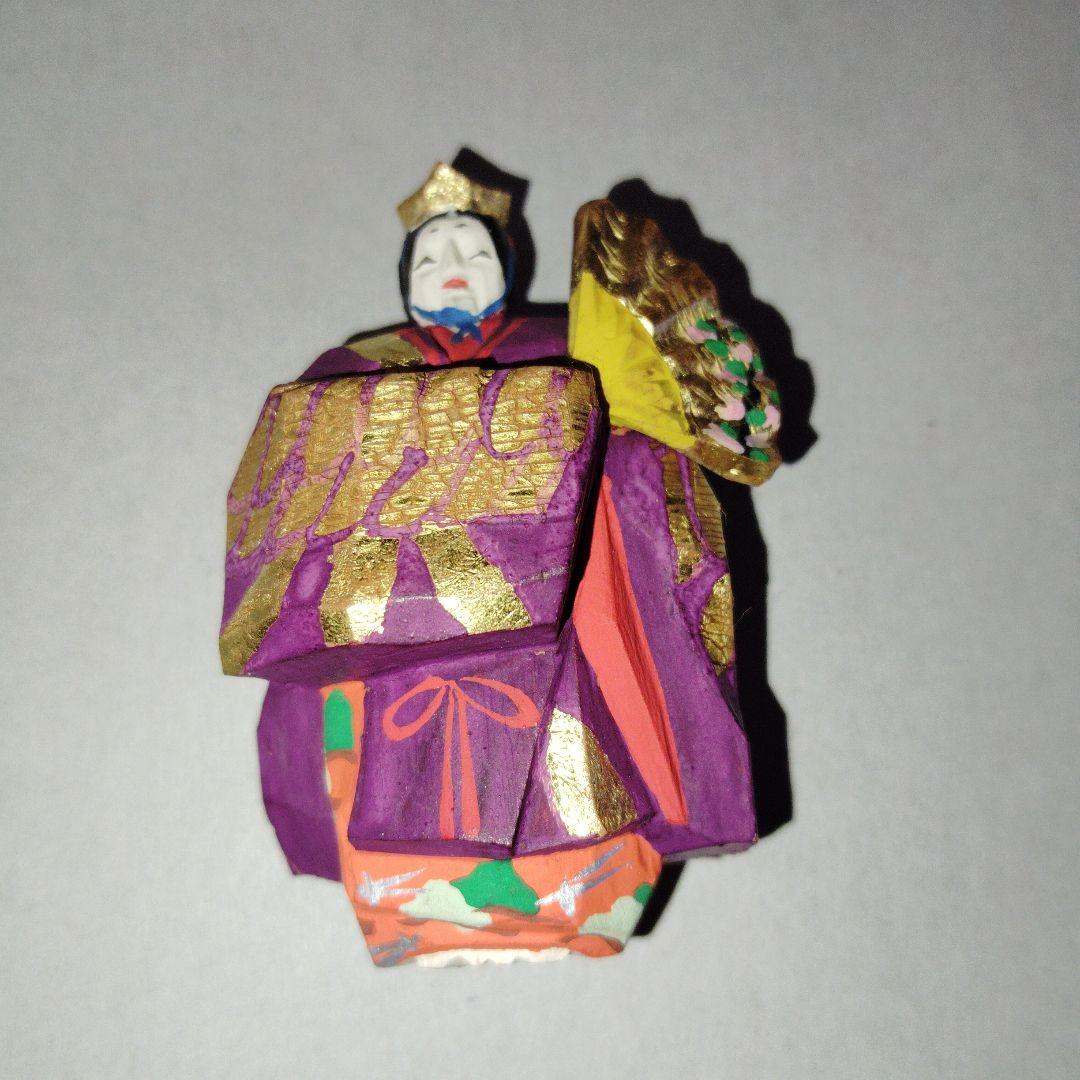 奈良一刀彫人形ニ体セット　伝統工芸品昭和レトロ　貴重