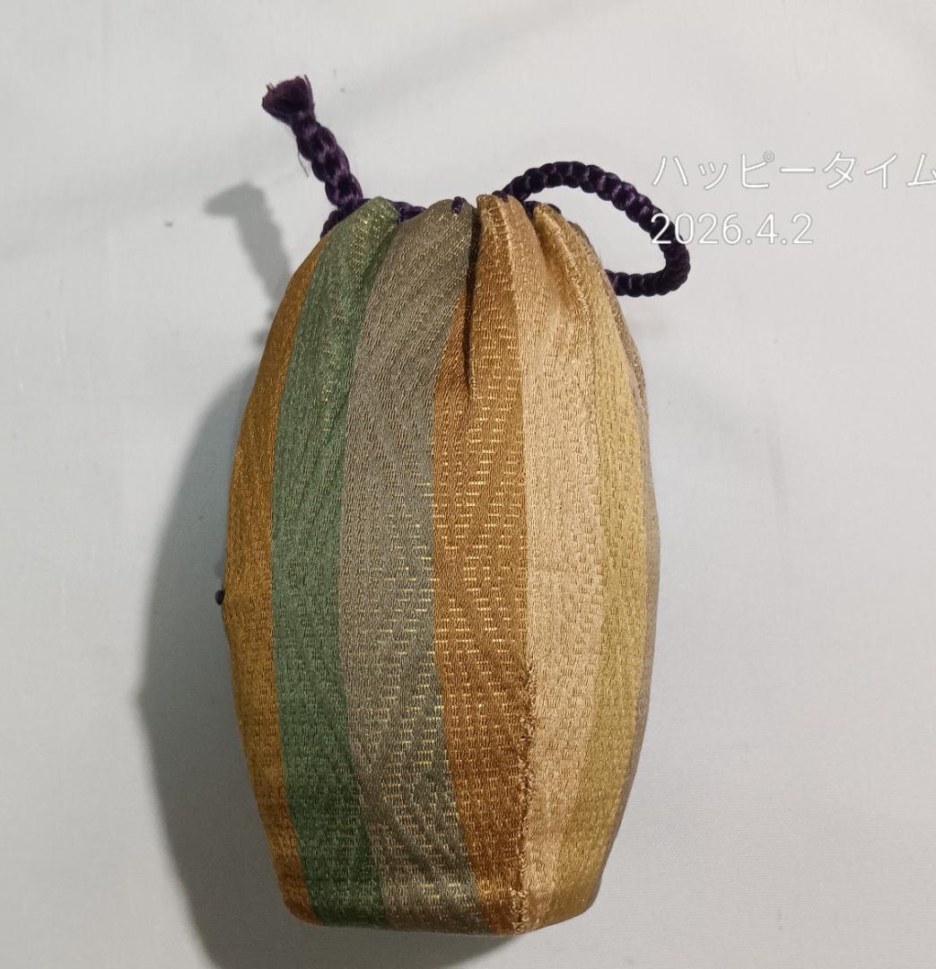 茶道具　笹田仁史作　槍の鞘肩衝写茶入　金剛金襴仕覆付き　美品！！