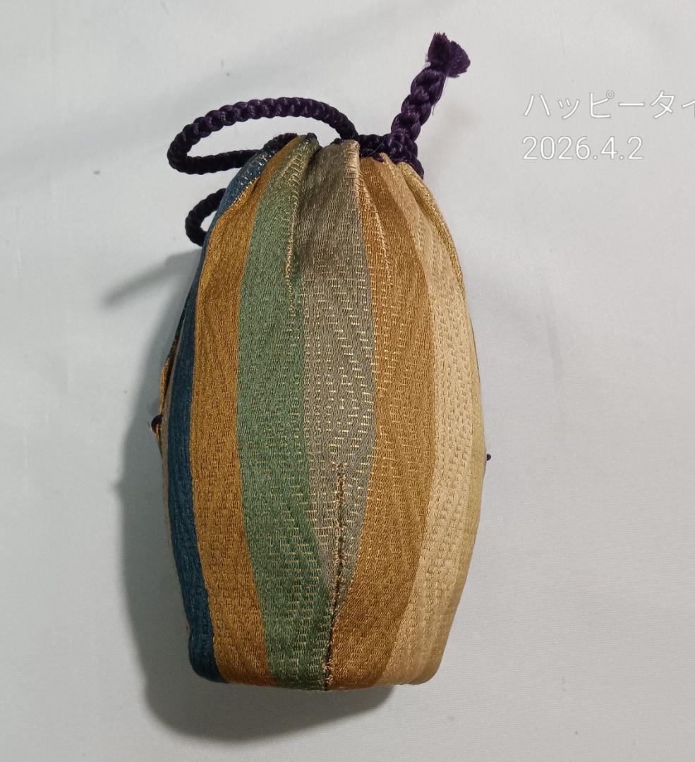 茶道具　笹田仁史作　槍の鞘肩衝写茶入　金剛金襴仕覆付き　美品！！