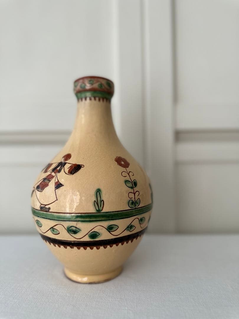 vintageルーマニアポタリー フラワーベース 花瓶 ヴィンテージ 東欧⛳️