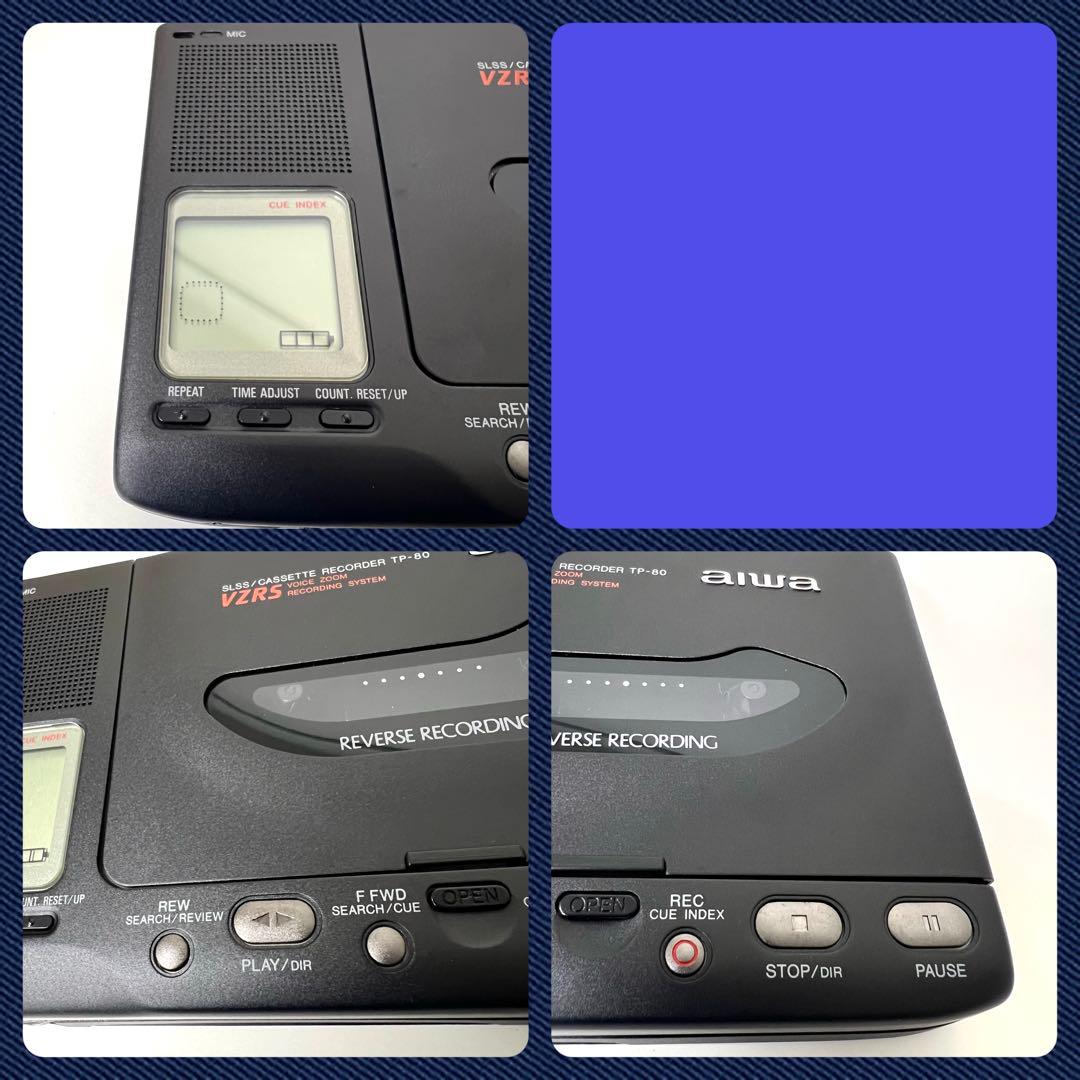 ② aiwa TP-80 VZRS カセットレコーダー 通電 ケース付 ジャンク