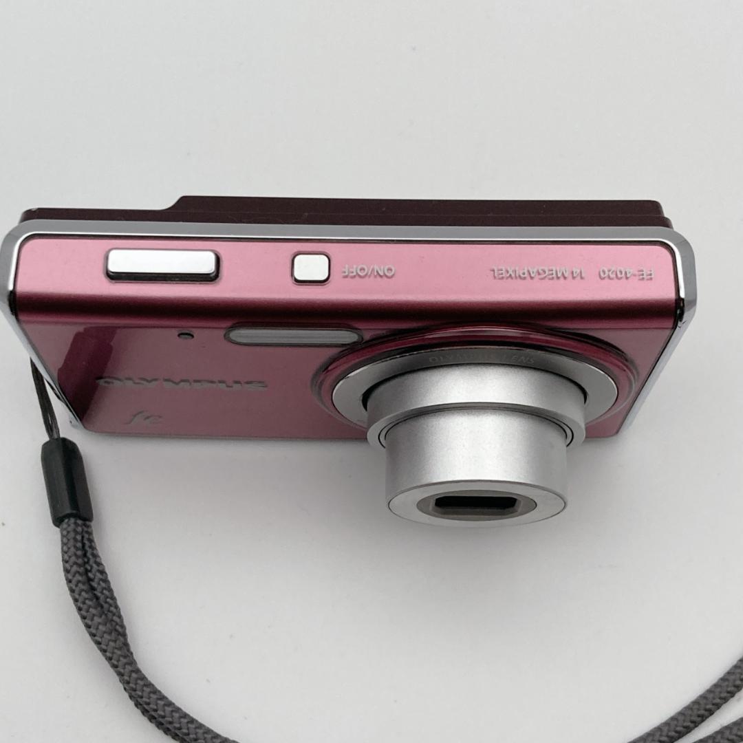 実写有【美品】箱付きOLYMPUS CAMEDIA FE-4020 ピンクカメラ