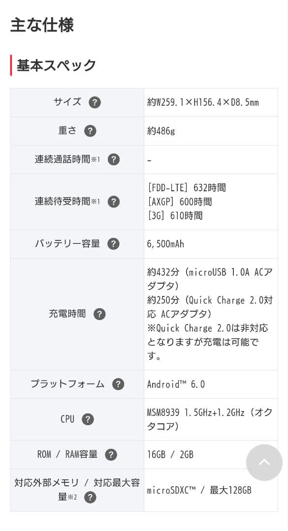 HUWAI MediaPad T2 Pro　未使用　箱付き　初期化済み