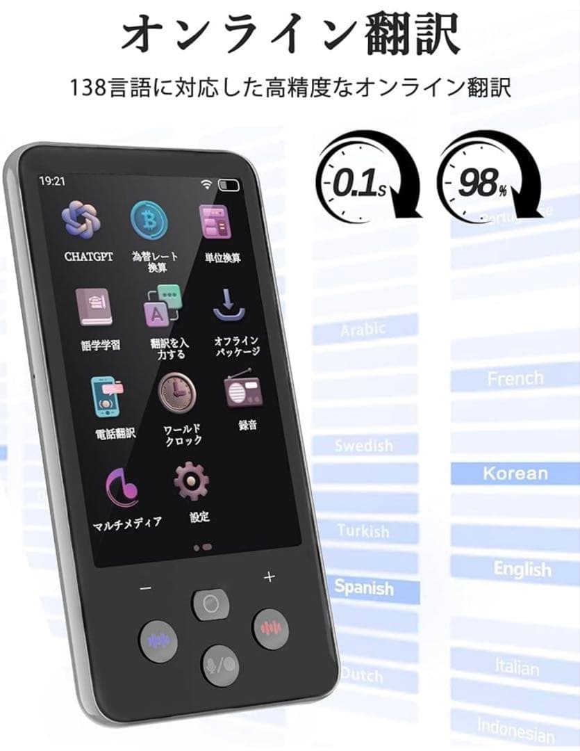 ⭐️大人気⭐️AI翻訳機　0.1秒通訳機 138種言語 オフライン対応 カメラ翻訳
