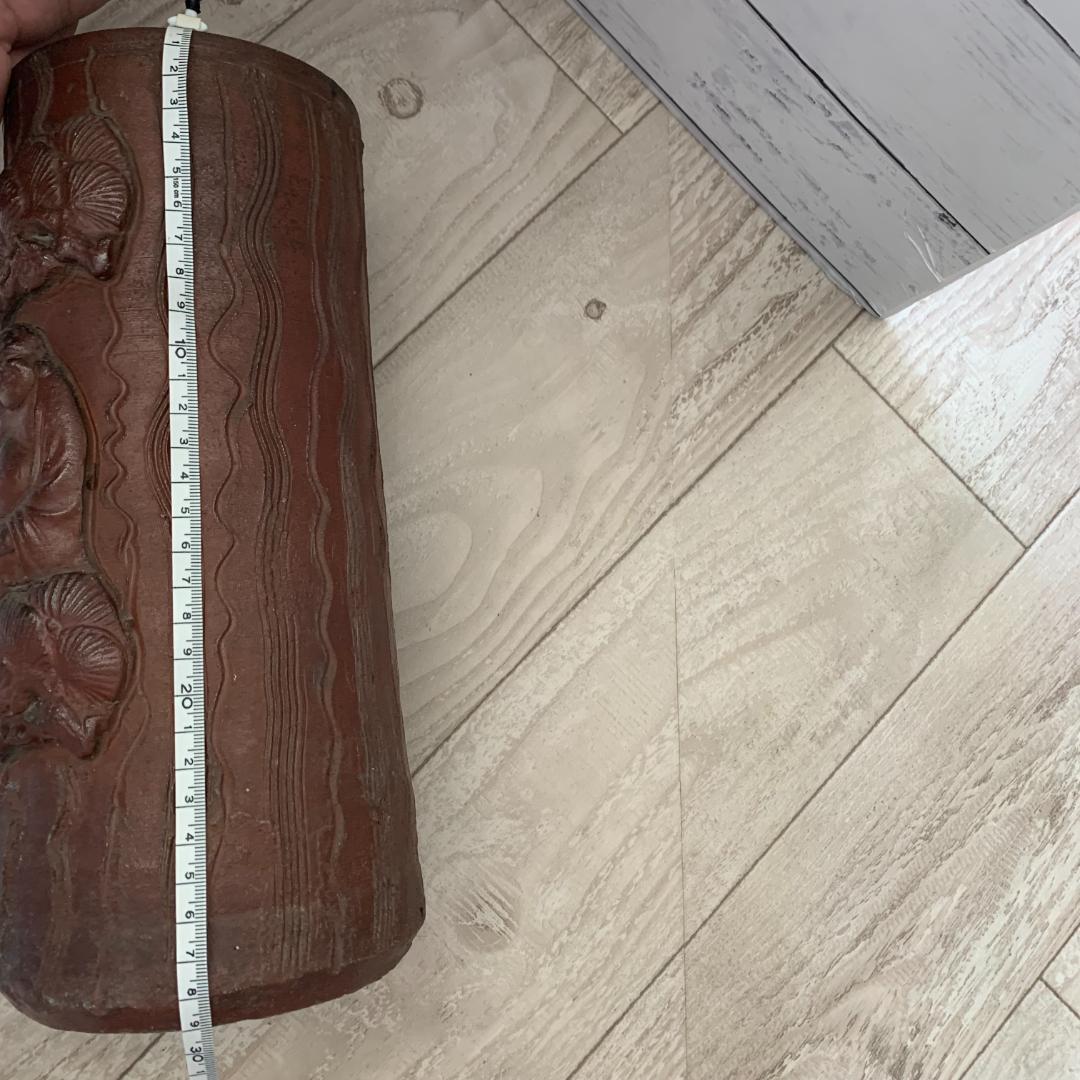 備前焼　花入　布袋　松　時代物　高さ約29㎝