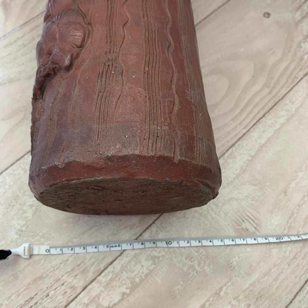 備前焼　花入　布袋　松　時代物　高さ約29㎝