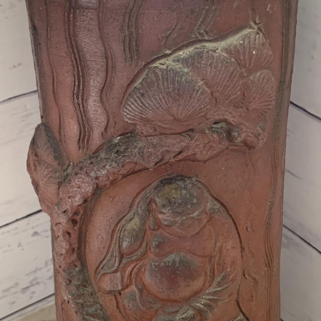 備前焼　花入　布袋　松　時代物　高さ約29㎝