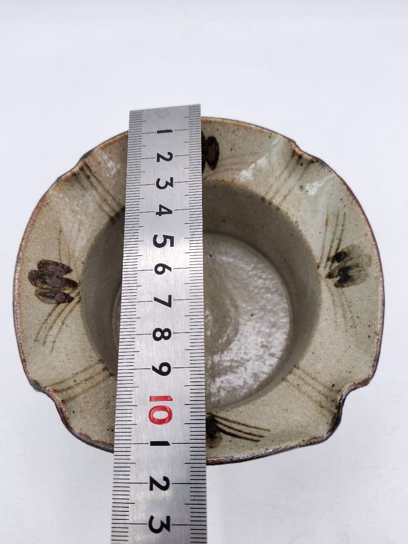 d055【未使用品】火入 絵唐津 口四方 中里太郎右衛門 三ツ星　木箱 茶道具