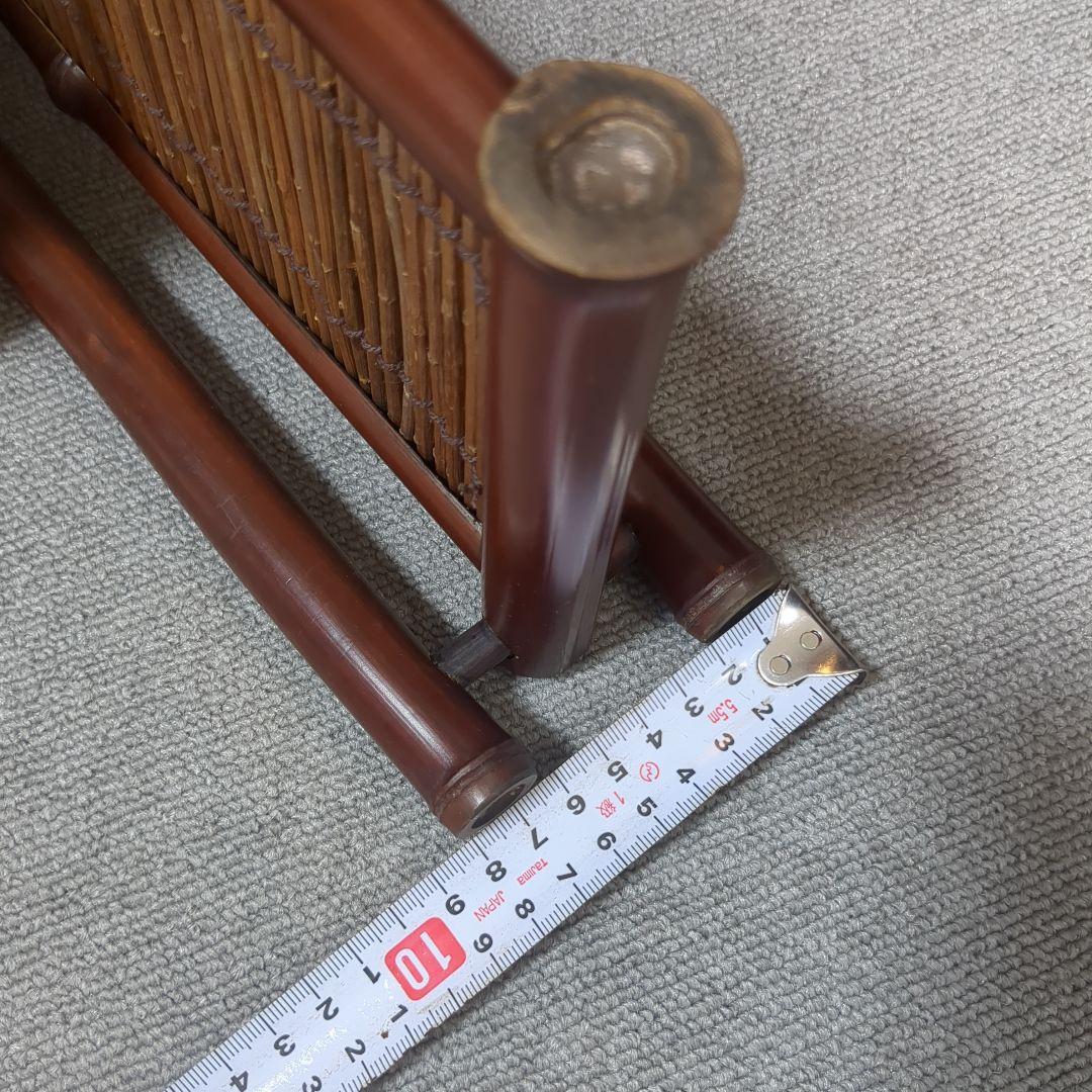 茶道具 竹峰造 京間 萩入黒竹 結界 衝立 炉屏 刻印