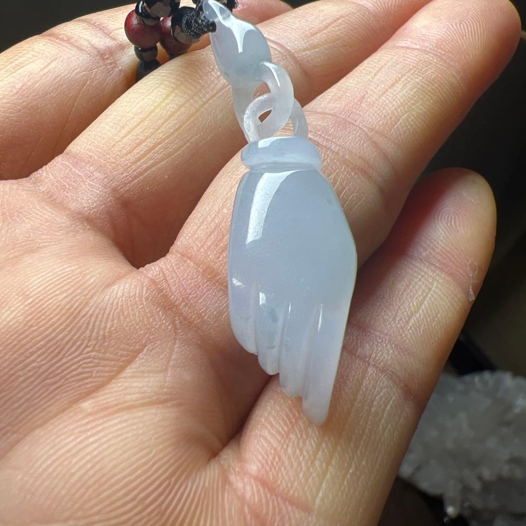本翡翠、氷種、花柄レア、精工護主ネックレス