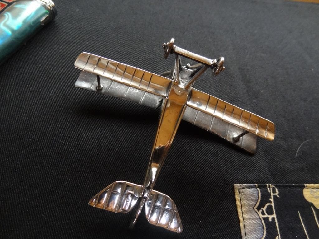イタリア製 メデューサオロ 925シルバー製 AER MACCHI 複葉機