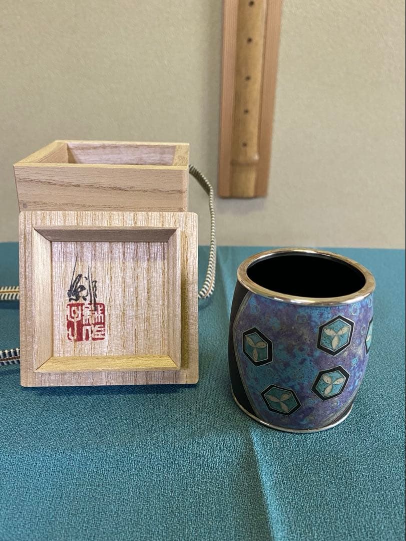 茶道具/蓋置 泥釉七宝『亀甲文 いにしえ』 上沼緋佐子 工芸品