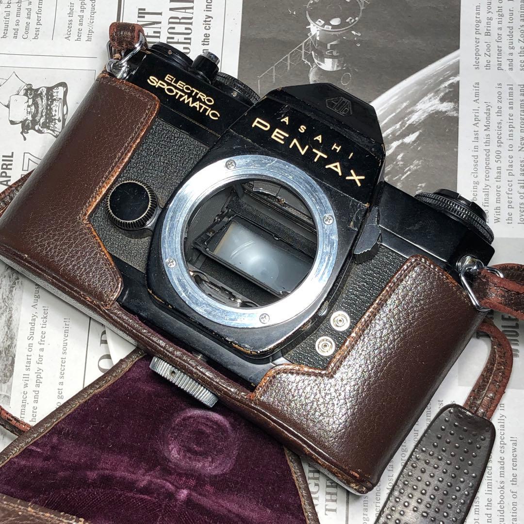 レア色ブラウン色ケース　茶色　PENTAX ES フィルムカメラ　BLACK 黒