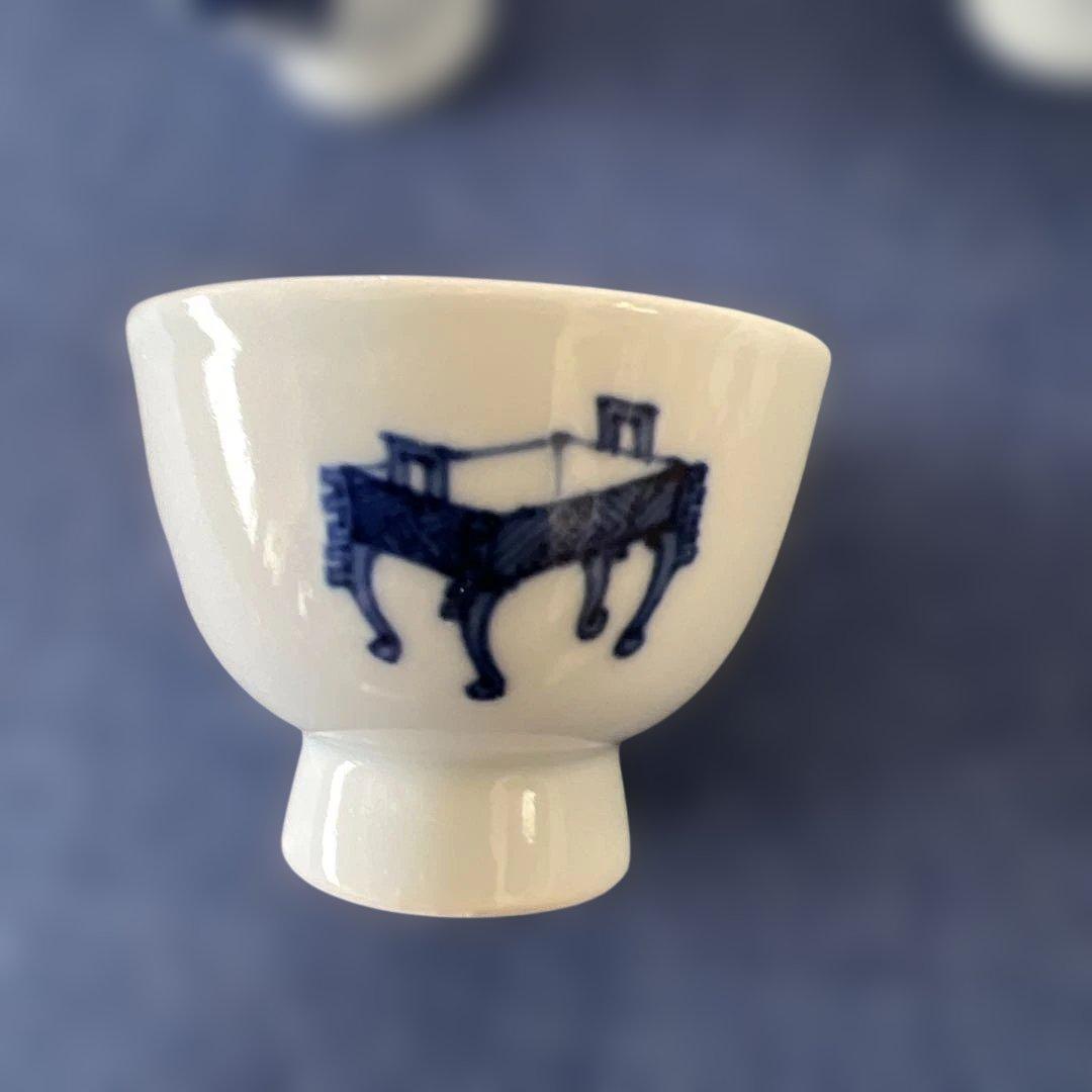 平安北峰　青華五鼎紋茶器六客揃