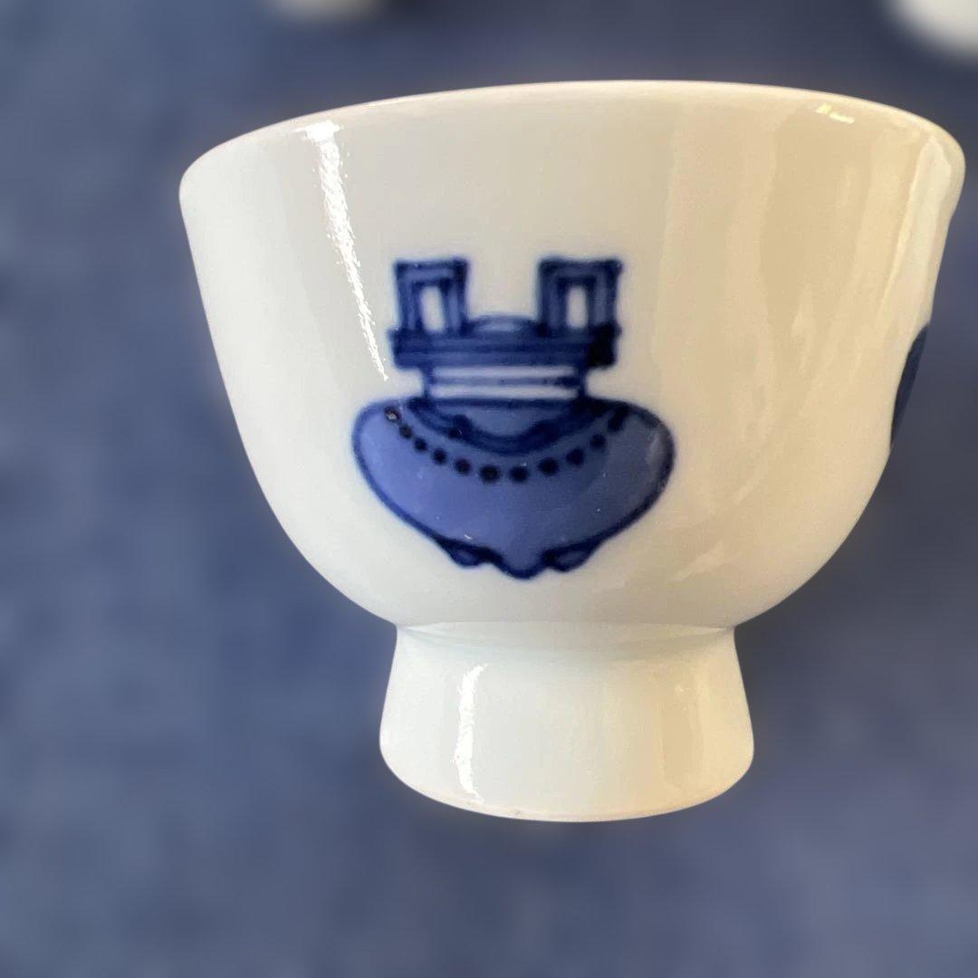 平安北峰　青華五鼎紋茶器六客揃