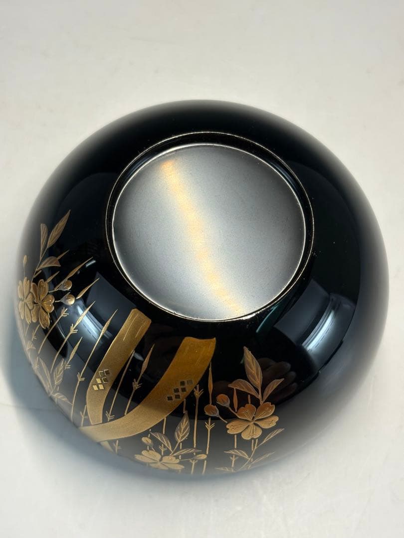 【中古品】茶道具　秀斉造　金ぼかし　しだれ桜蒔絵　河太郎棗