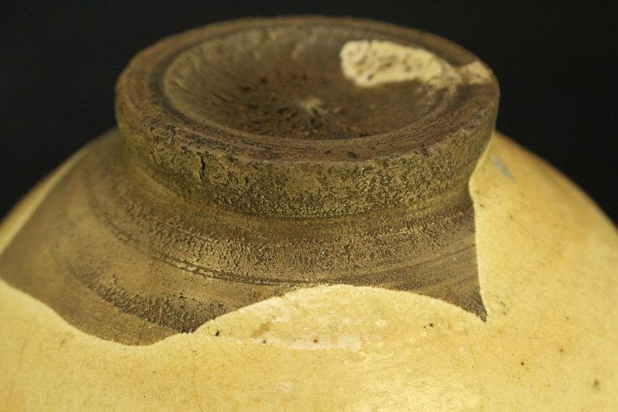 茶道具 李朝 柿の蔕茶碗 時代物 古美術(ZE807)