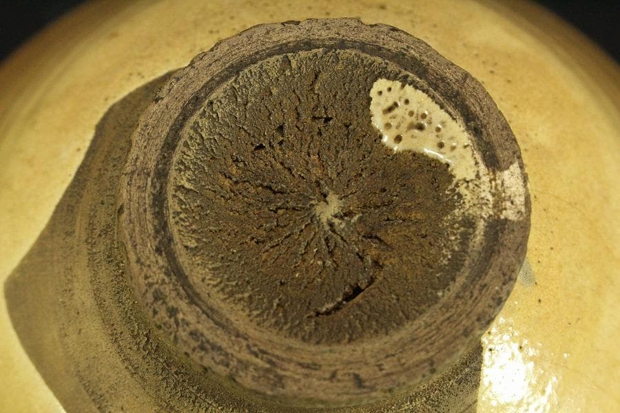 茶道具 李朝 柿の蔕茶碗 時代物 古美術(ZE807)