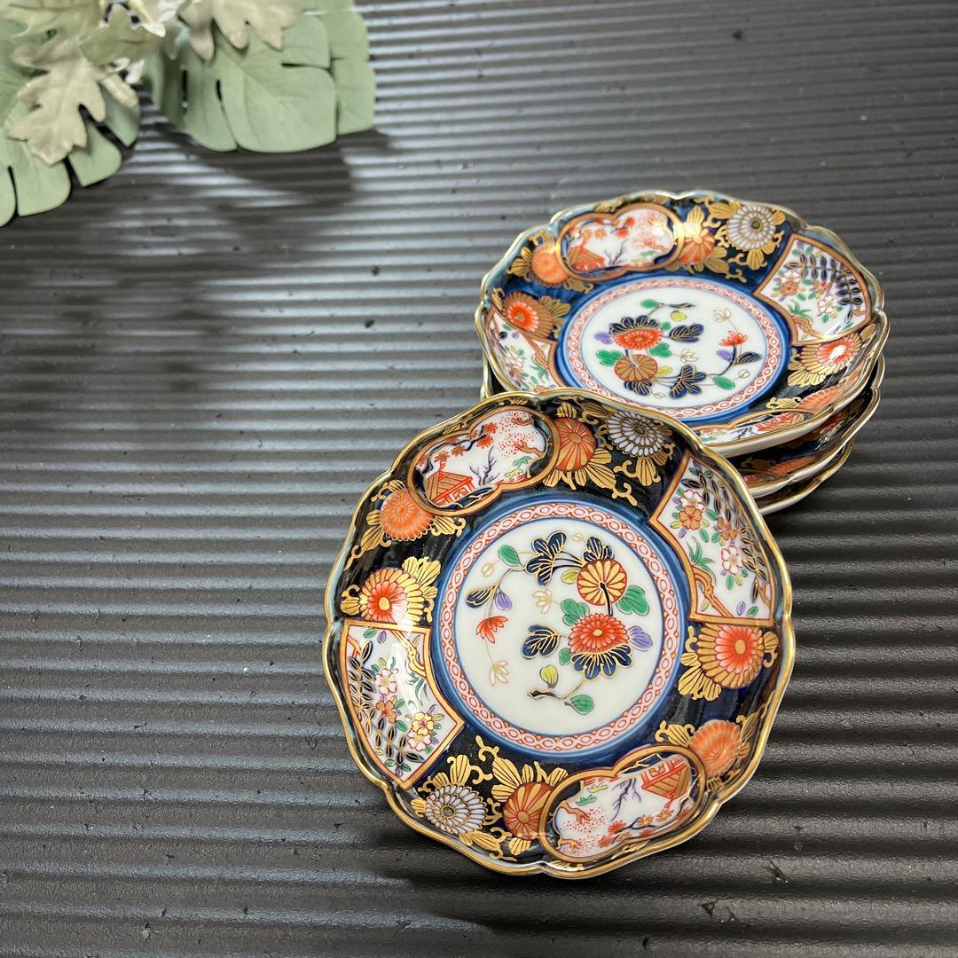 【未使用】有田焼 其泉窯 琳派古伊万里様式 小皿 5枚セット 賞美堂本店 揃い