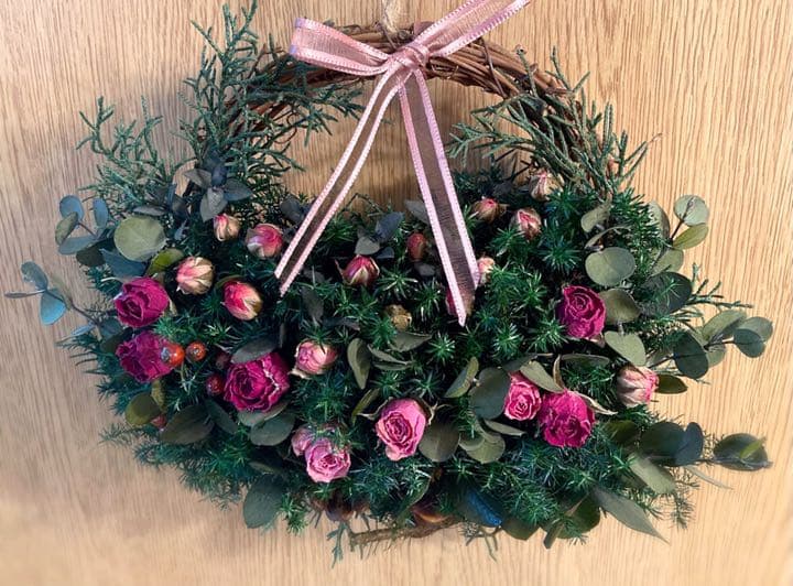 ❁⃘ほのかに香る〜野ばらのリース✿ ∮ Rose ∮ 〖展示品〗