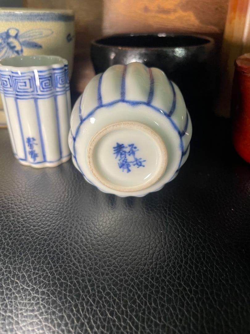 桑製 茶箱 茶道具セット　在銘　京焼　平安春峰　茶道具